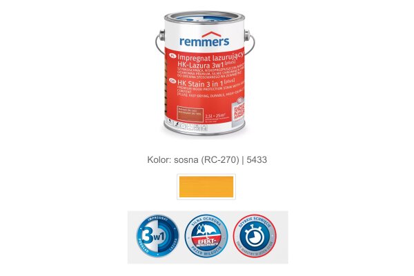 Impregnat lazurujący HK-Lazura 3w1 [plus] 2,5L remmers Sosna