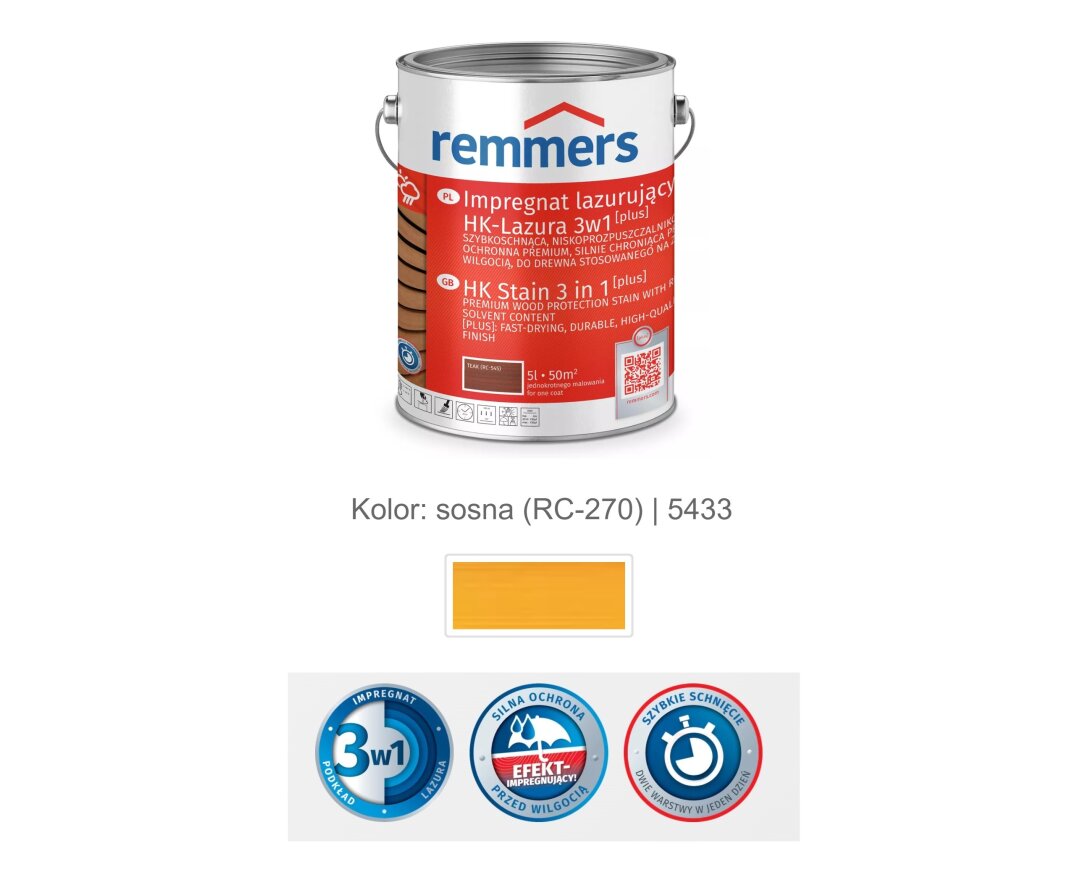 Impregnat lazurujący HK-Lazura 3w1 [plus] 5L- fot-