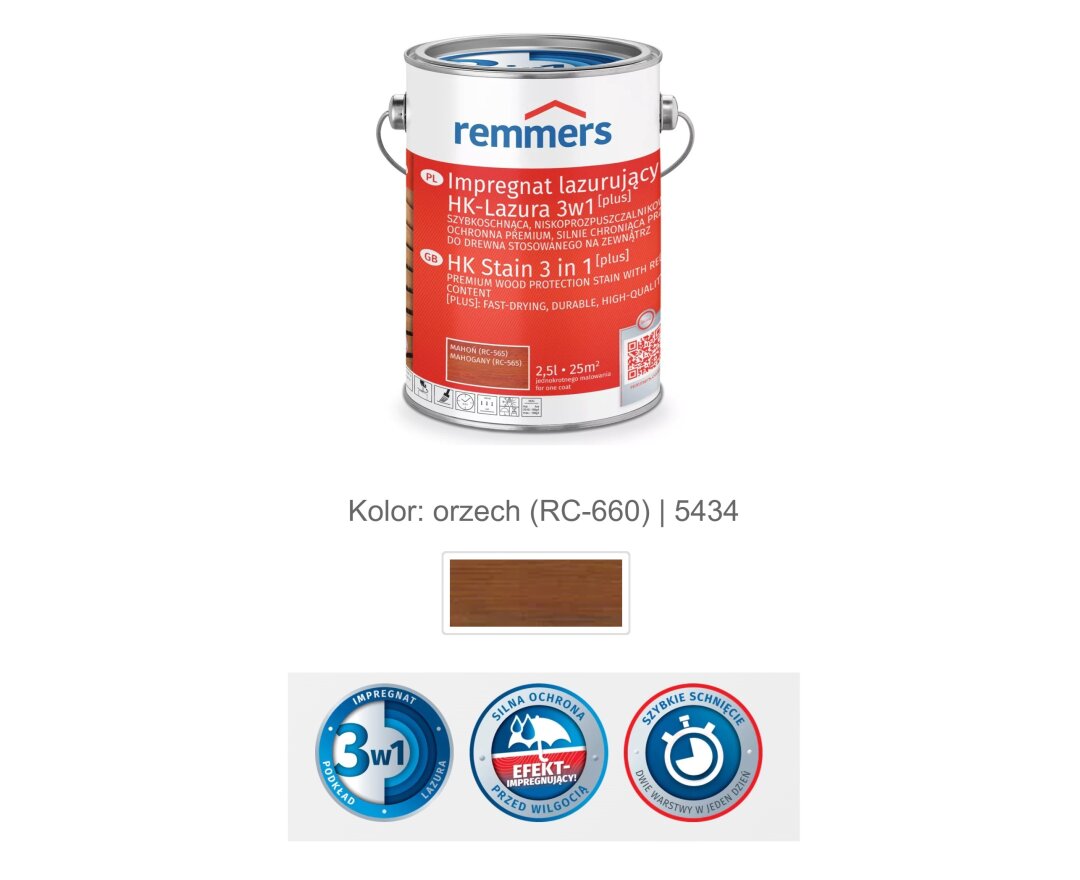 Impregnat lazurujący HK-Lazura 3w1 [plus] 2,5L- fot-