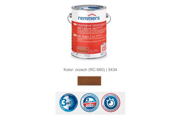 Impregnat lazurujący HK-Lazura 3w1 [plus] 2,5L remmers Orzech