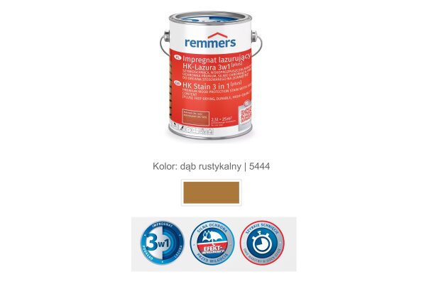 Impregnat lazurujący HK-Lazura 3w1 [plus] 2,5L remmers Dąb rustykalny