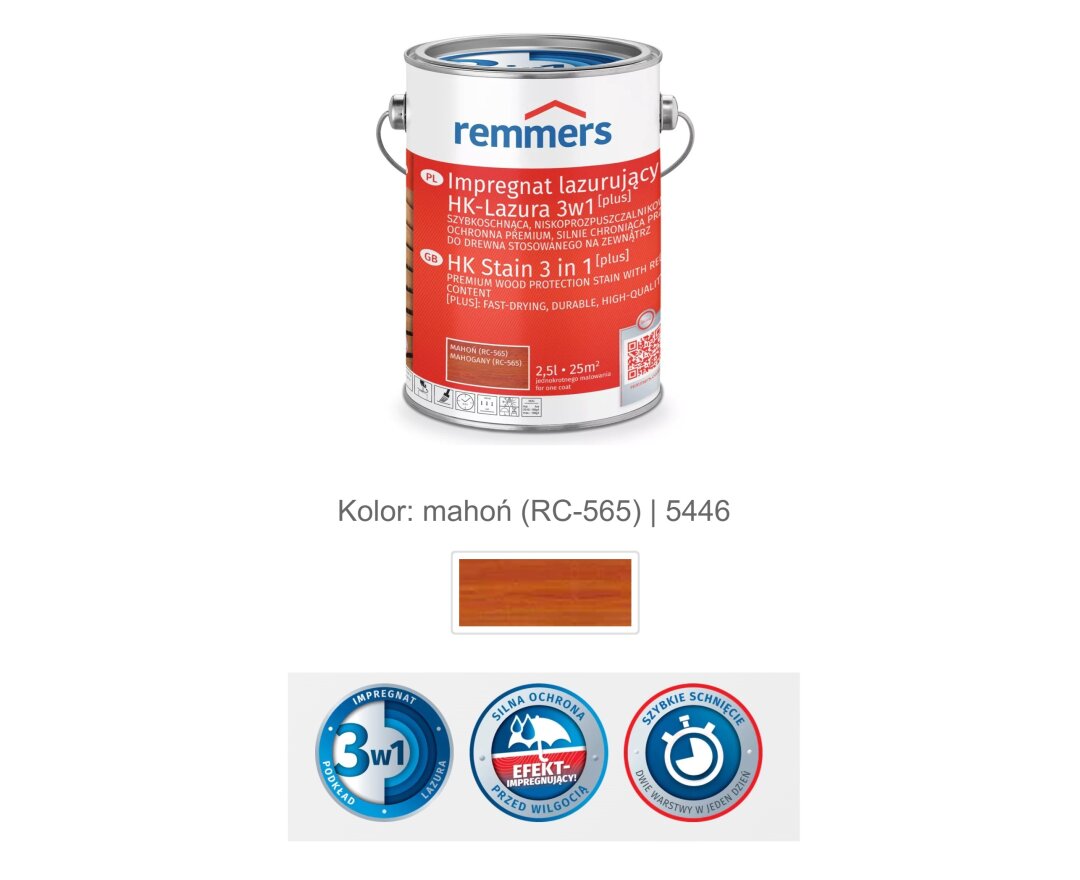 Impregnat lazurujący HK-Lazura 3w1 [plus] 2,5L- fot-