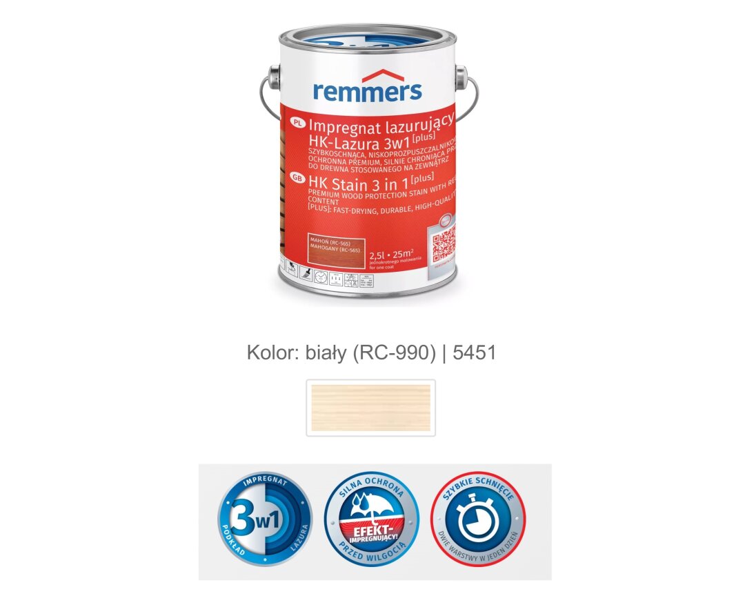 Impregnat lazurujący HK-Lazura 3w1 [plus] 2,5L- fot-