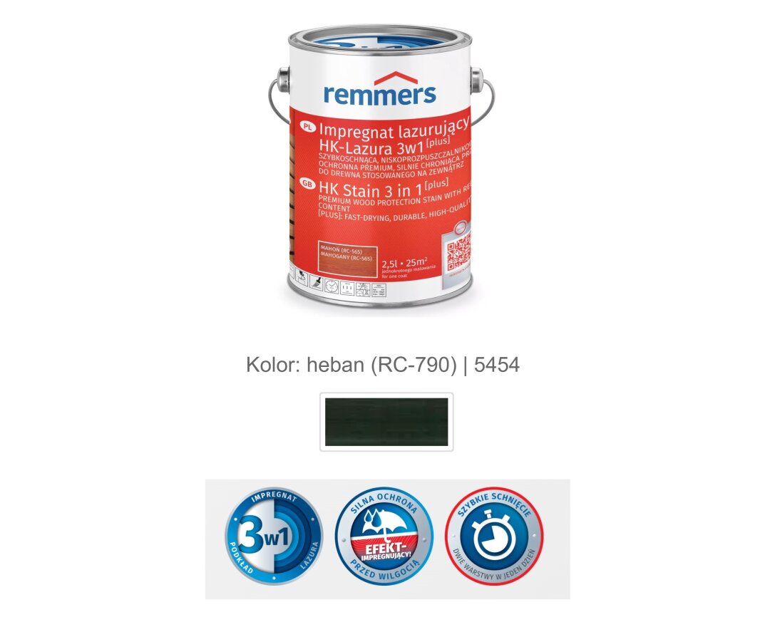 Impregnat lazurujący HK-Lazura 3w1 [plus] 2,5L- fot-