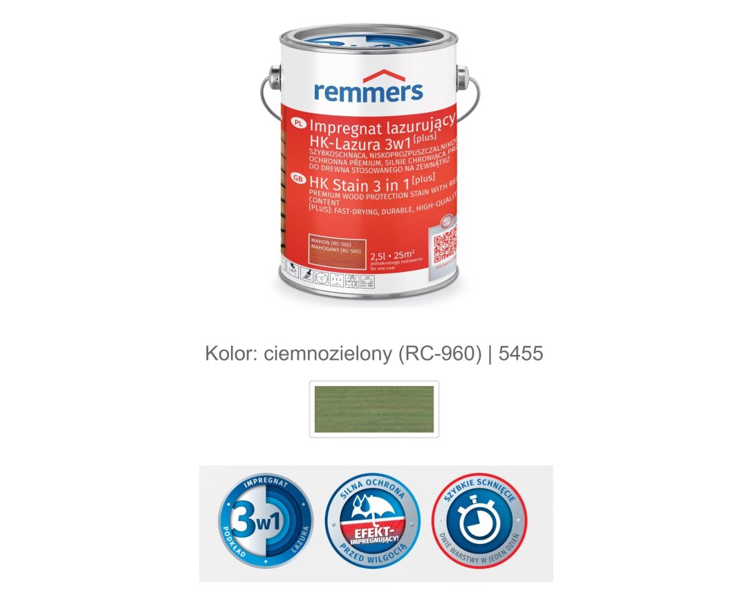 Impregnat lazurujący HK-Lazura 3w1 [plus] 2,5L- fot-