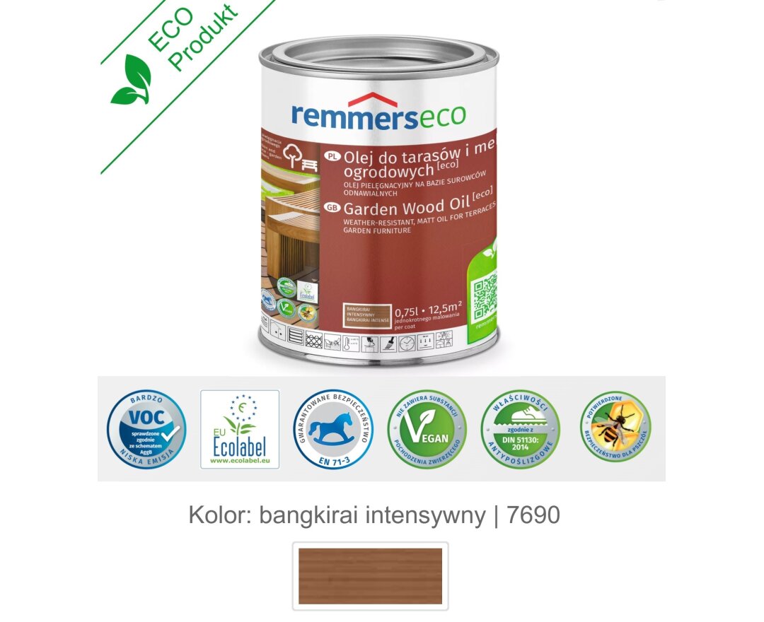 Olej wodny do drewna tarasu 0,75L- fot-
