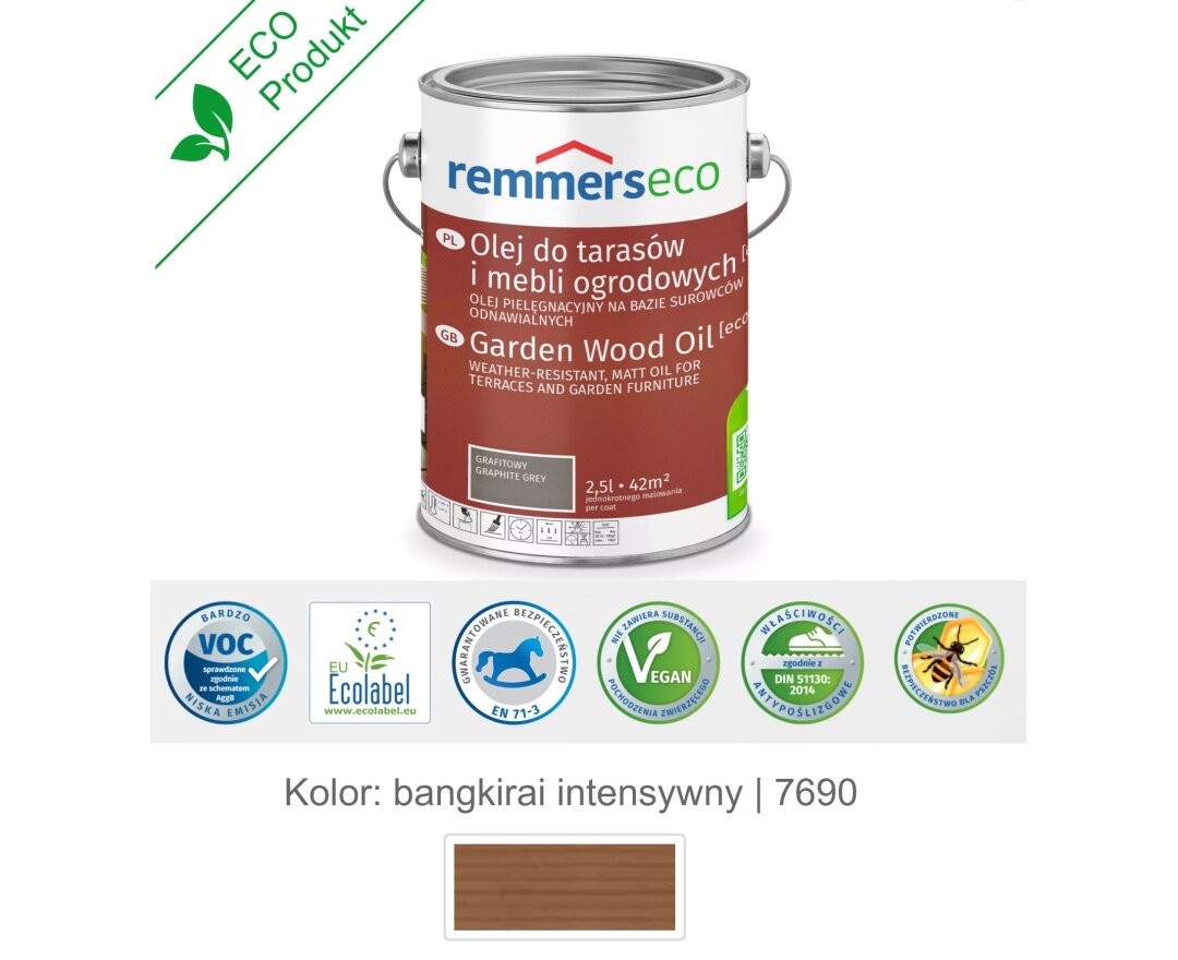 Olej wodny do drewna tarasu 2,5L- fot-