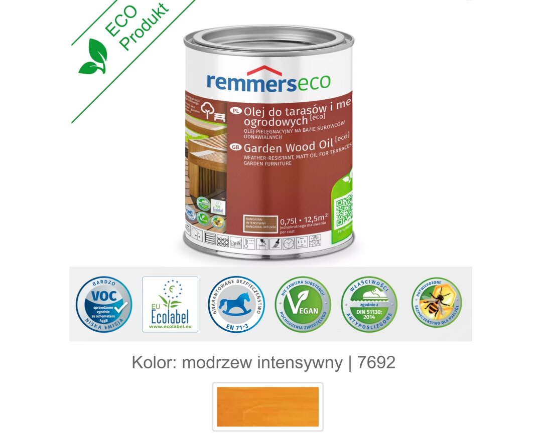 Olej wodny do drewna tarasu 0,75L- fot-