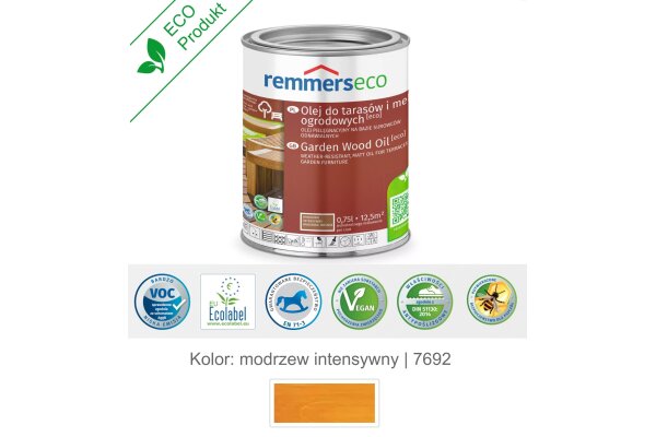 Olej wodny do drewna tarasu 0,75L remmers Modrzew intensywny