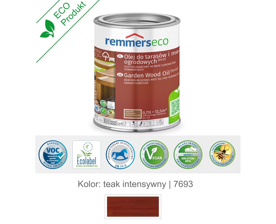 Olej wodny do drewna tarasu 0,75L- fot-
