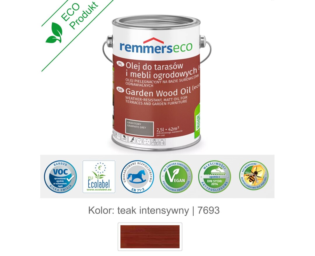 Olej wodny do drewna tarasu 2,5L- fot-