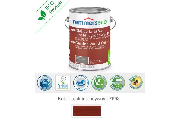 Olej wodny do drewna tarasu 2,5L remmers Teak intensywny
