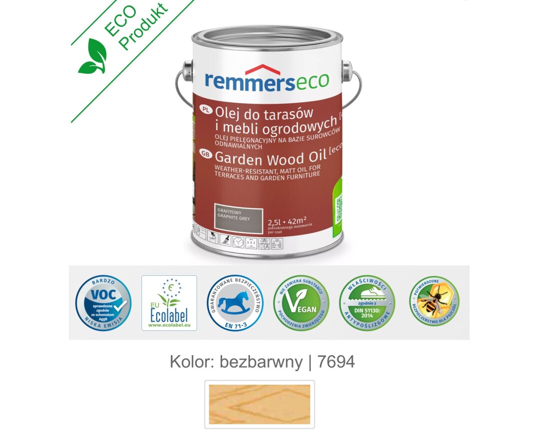 Olej wodny do drewna tarasu 2,5L- fot-