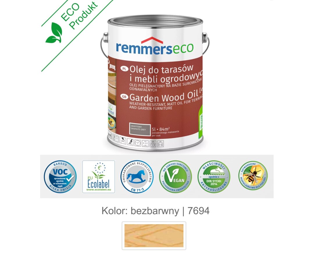 Olej wodny do drewna tarasu 5L- fot-