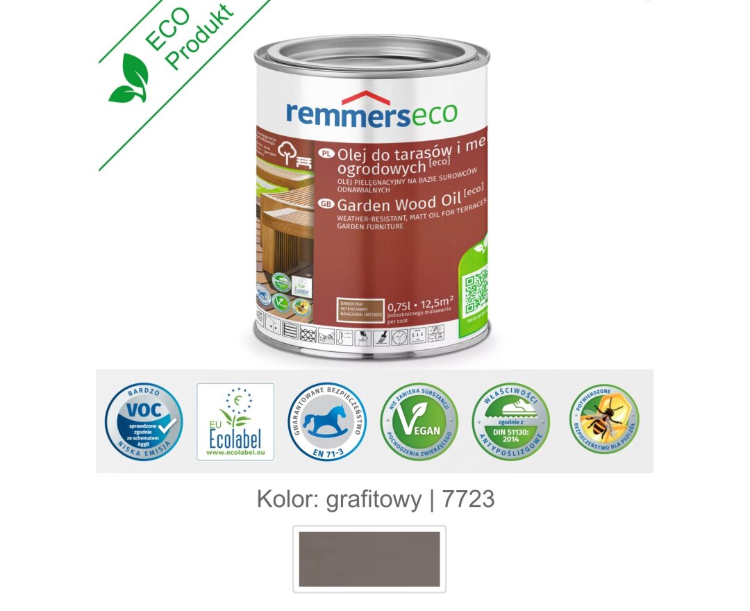 Olej wodny do drewna tarasu 0,75L- fot-