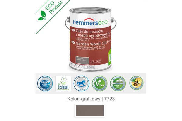 Olej wodny do drewna tarasu 2,5L remmers Grafitowy