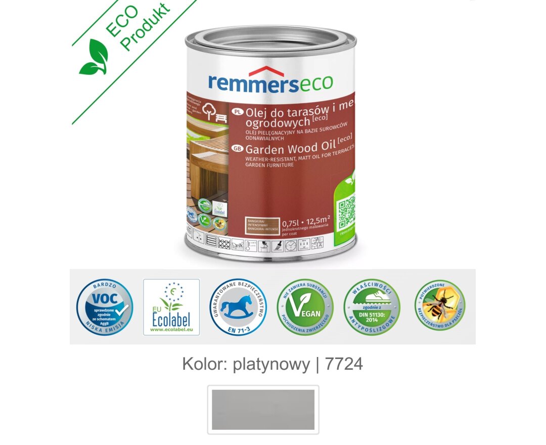 Olej wodny do drewna tarasu 0,75L- fot-