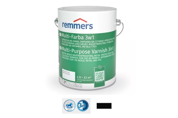 Uniwersalna farba Multi-Farba 3w1 0,375L remmers Czarny głęboki