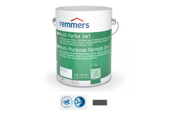 Uniwersalna farba Multi-Farba 3w1 0,375L remmers Szary stalowy