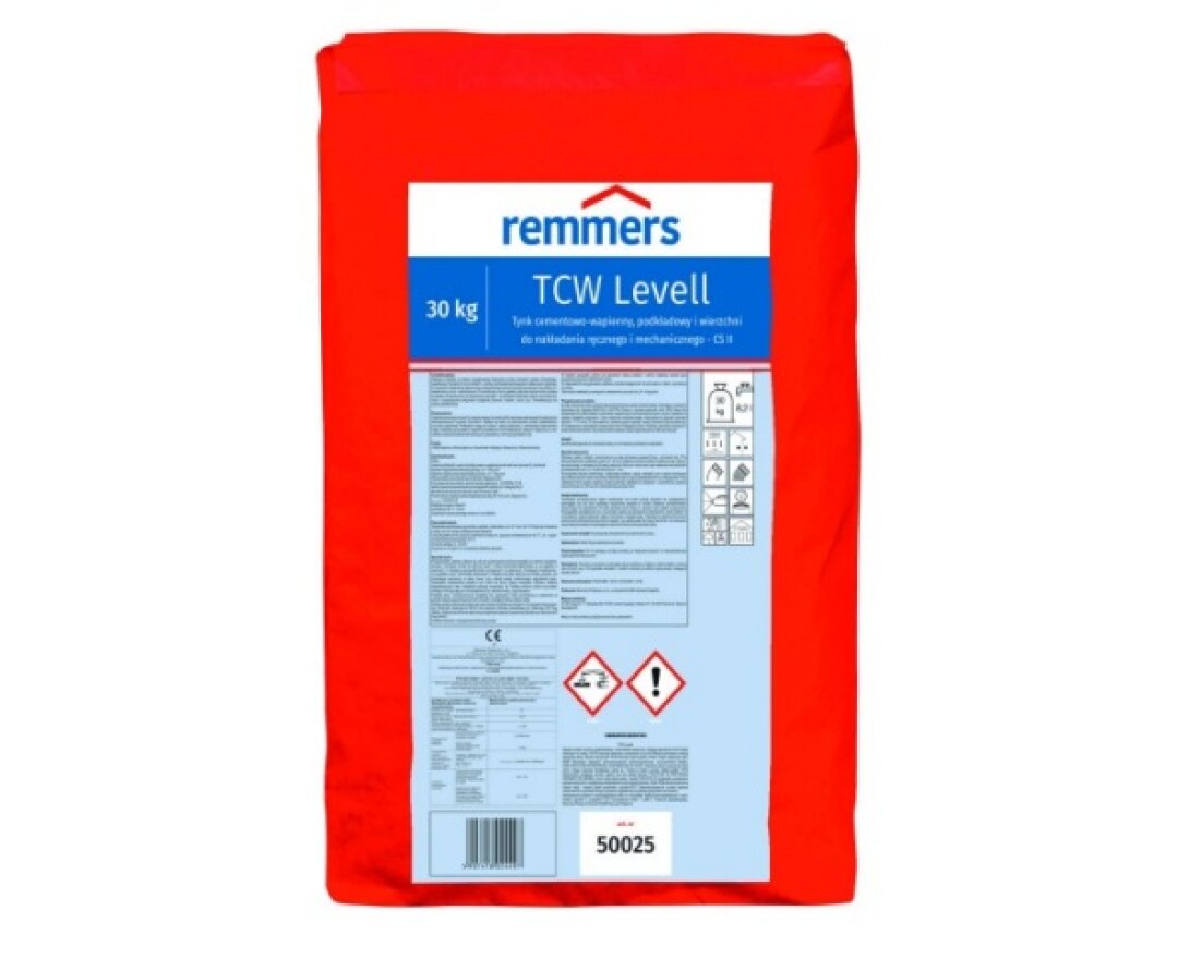 Lekki, cementowo-wapienny tynk podkładowy i wierzchni TCW Levell- fot-