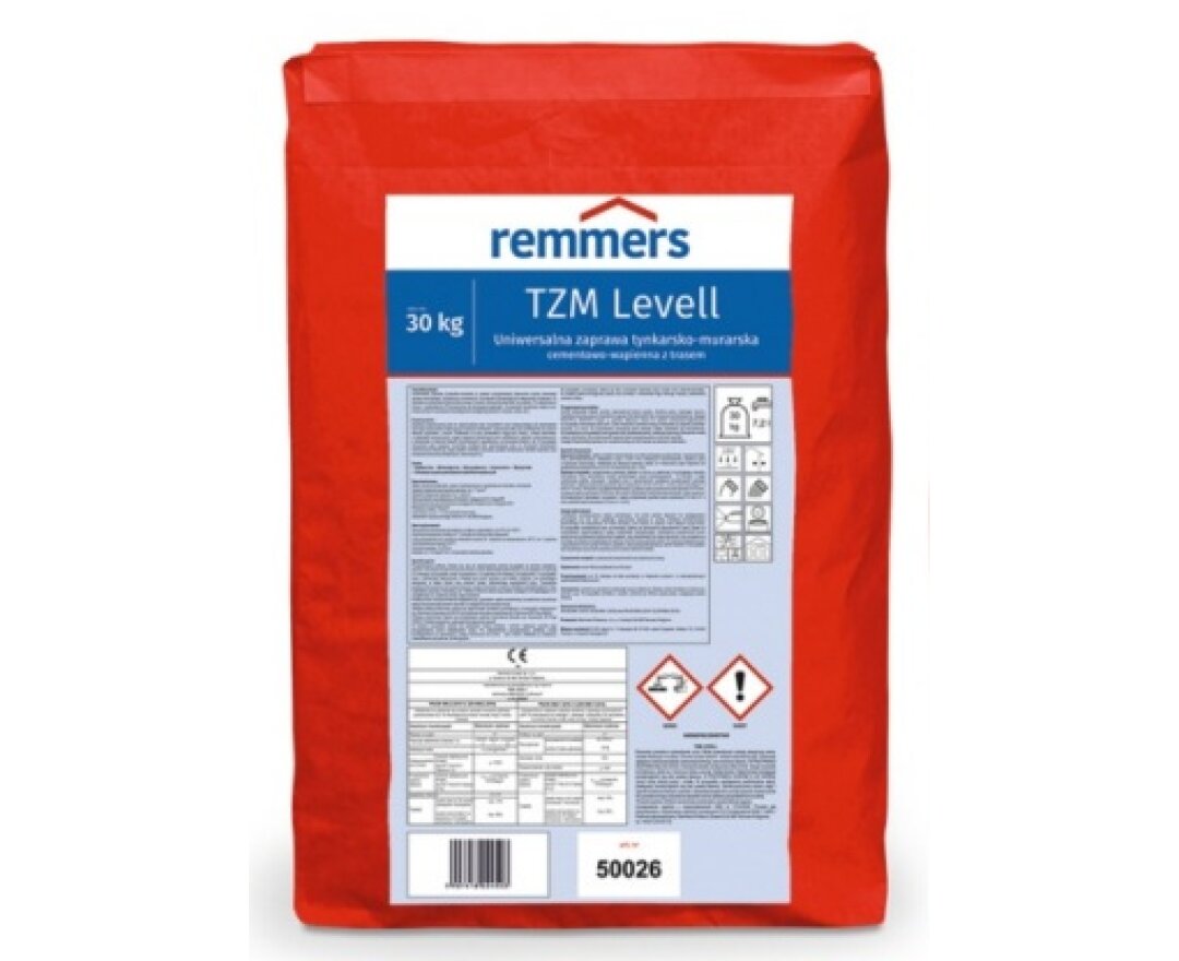 Uniwersalna zaprawa tynkarsko-murarska z trasem TZM Levell- fot-