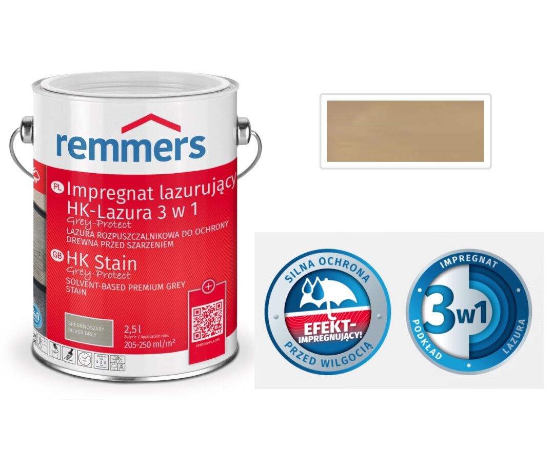 Impregnat lazurujący HK-Lazura 3w1, Grey Protect 5L- fot-