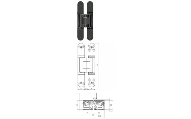 Czyszczenie Magazynów – TECTUS TE 540 3D Simonswerk Czarny RAL9005