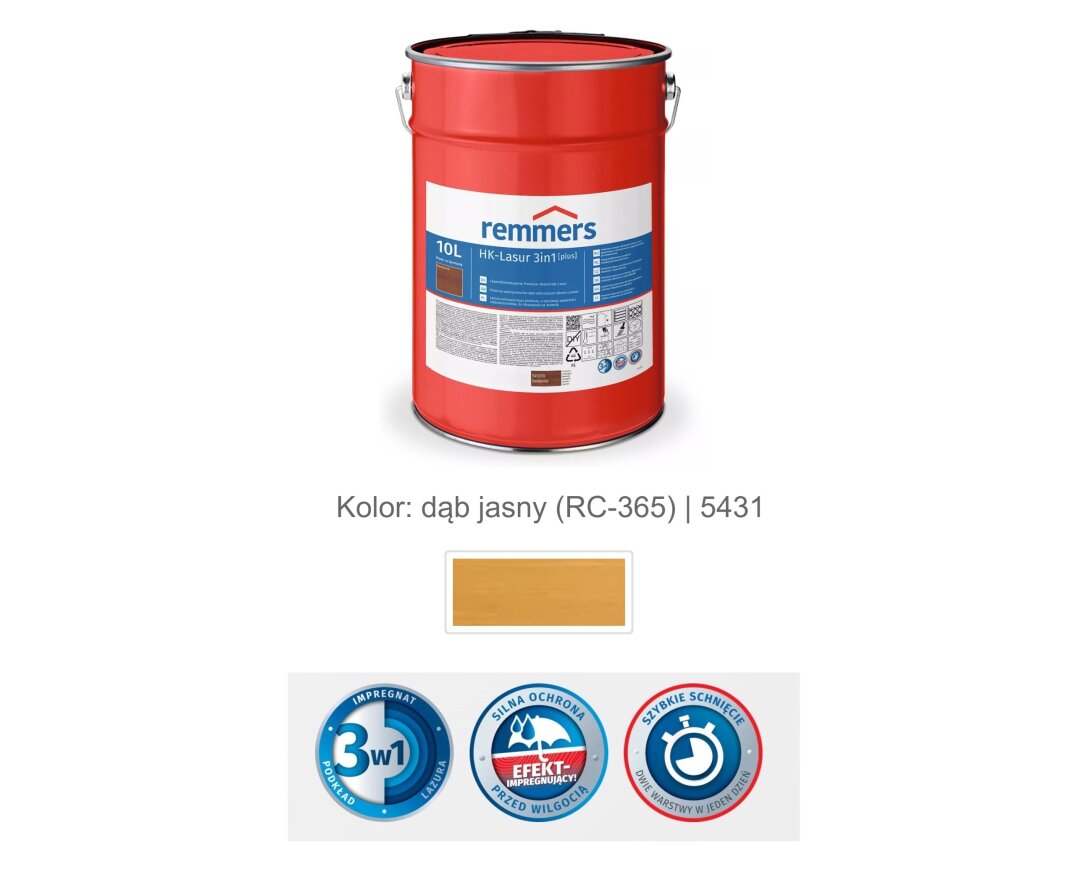 Impregnat lazurujący HK-Lazura 3w1 [plus] 10L- fot-