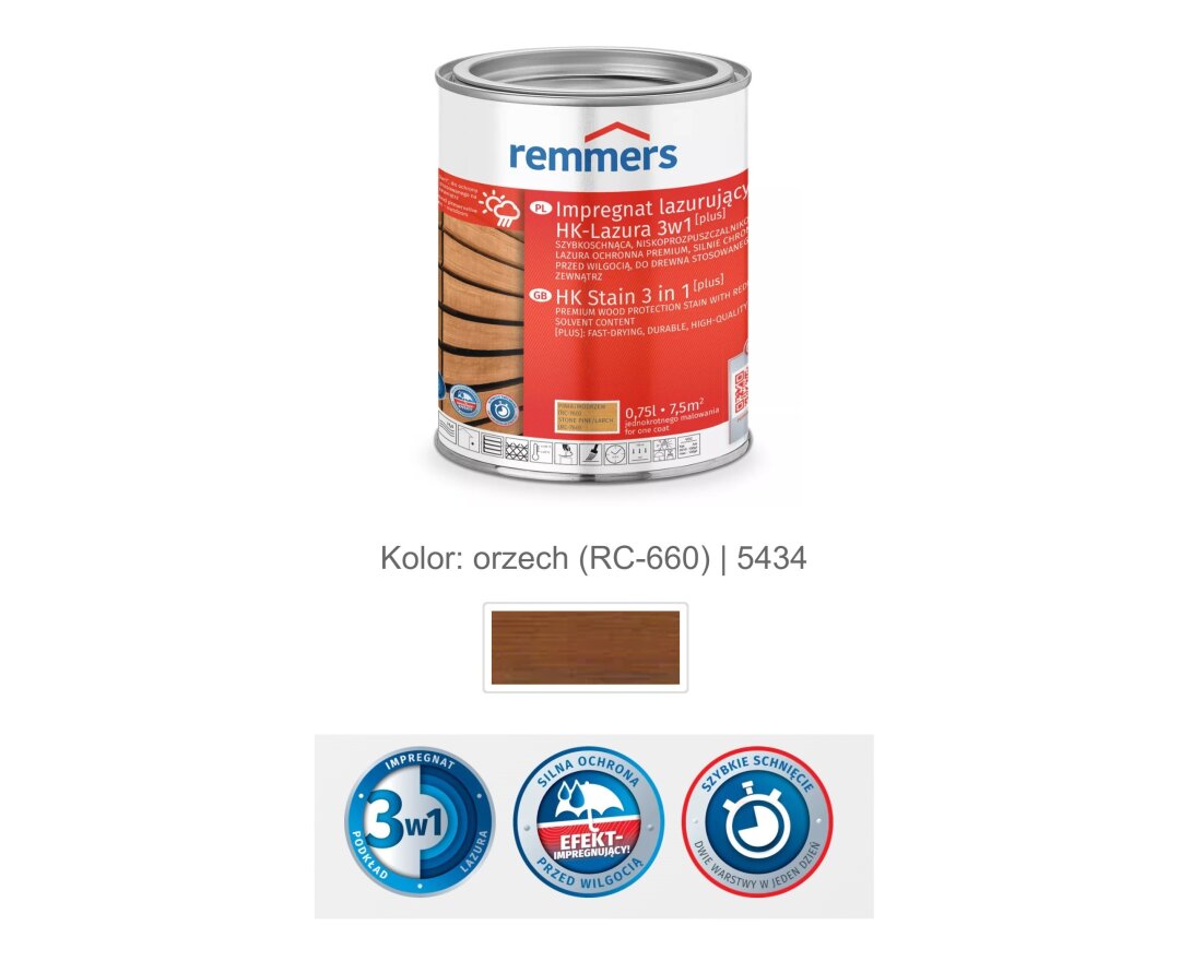 Impregnat lazurujący HK-Lazura 3w1 [plus] 100ml- fot-