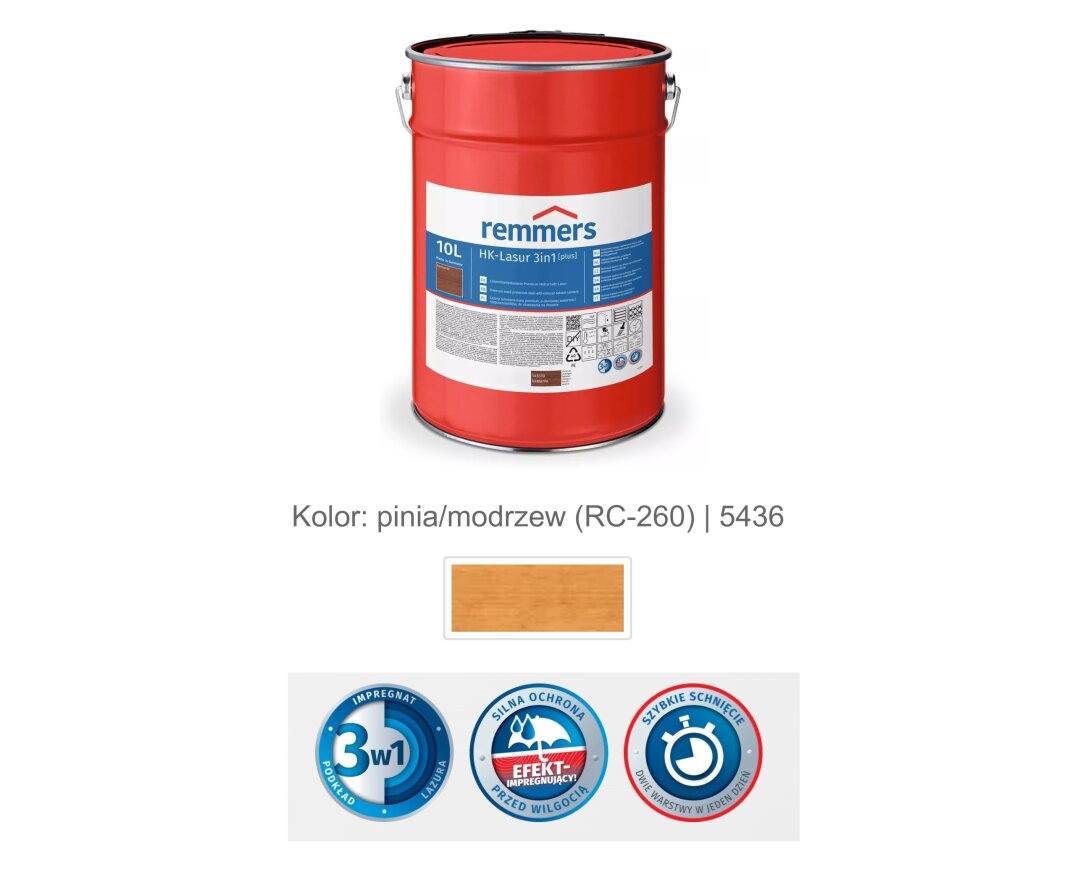 Impregnat lazurujący HK-Lazura 3w1 [plus] 10L- fot-