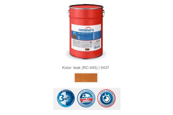 Impregnat lazurujący HK-Lazura 3w1 [plus] 10L remmers Teak