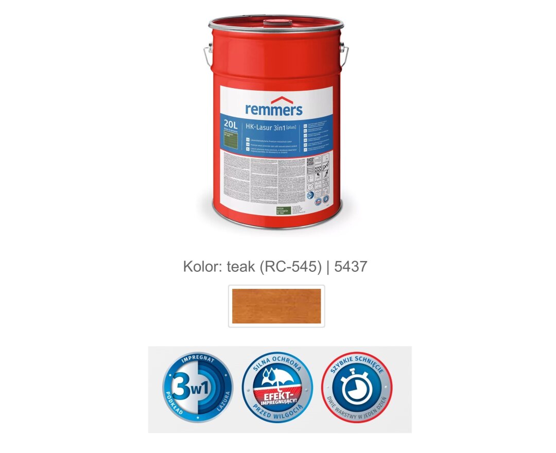 Impregnat lazurujący HK-Lazura 3w1 [plus] 20L- fot-