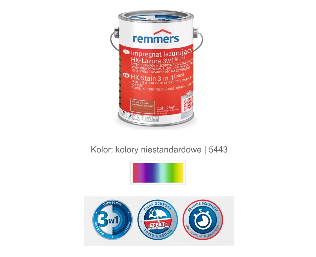 Impregnat lazurujący HK-Lazura 3w1 [plus] 2,5L- fot-