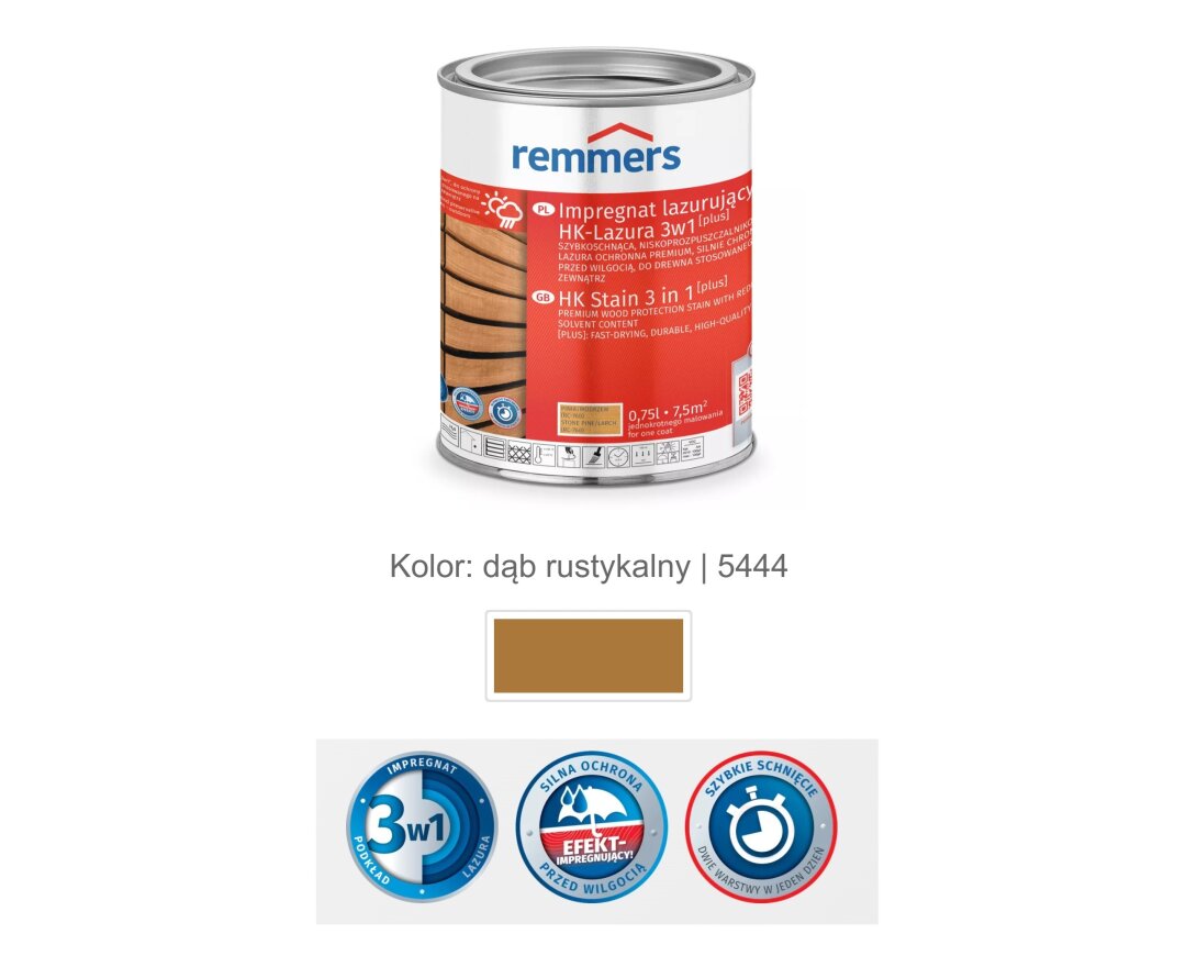 Impregnat lazurujący HK-Lazura 3w1 [plus] 0,75L- fot-