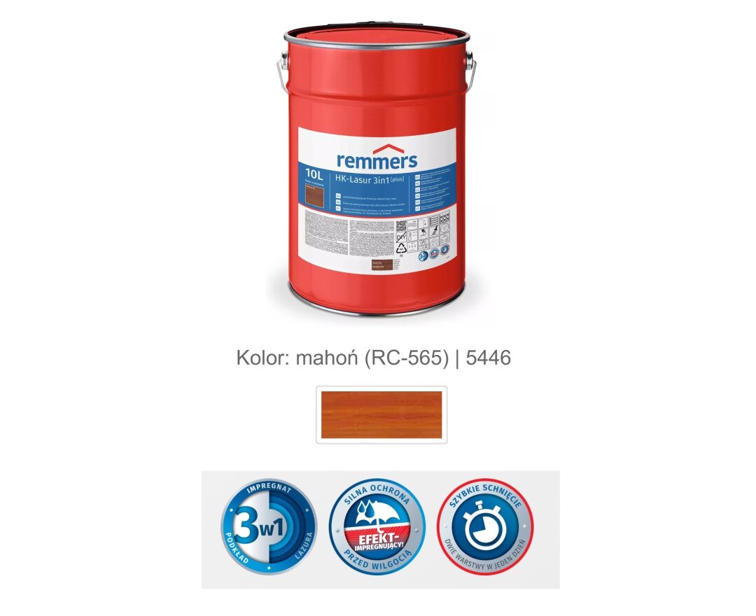 Impregnat lazurujący HK-Lazura 3w1 [plus] 10L- fot-