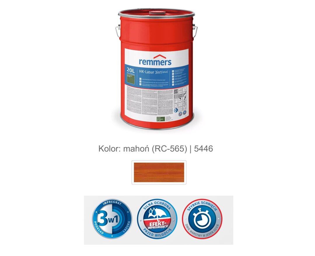 Impregnat lazurujący HK-Lazura 3w1 [plus] 20L- fot-