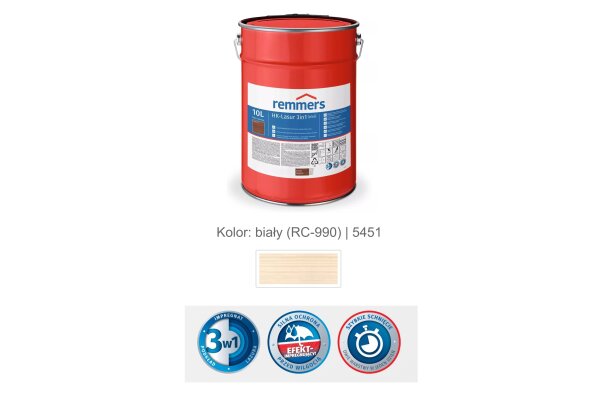 Impregnat lazurujący HK-Lazura 3w1 [plus] 10L remmers Biały