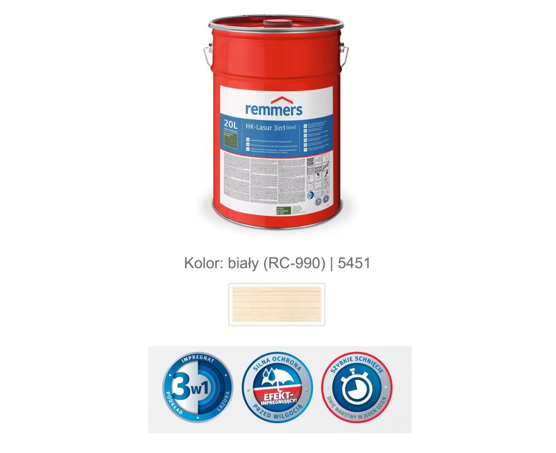 Impregnat lazurujący HK-Lazura 3w1 [plus] 20L- fot-