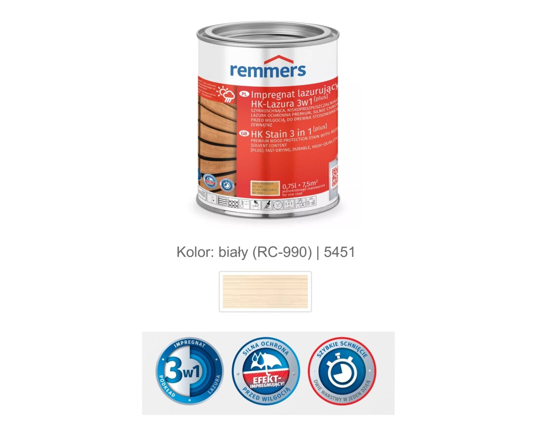 Impregnat lazurujący HK-Lazura 3w1 [plus] 100ml- fot-