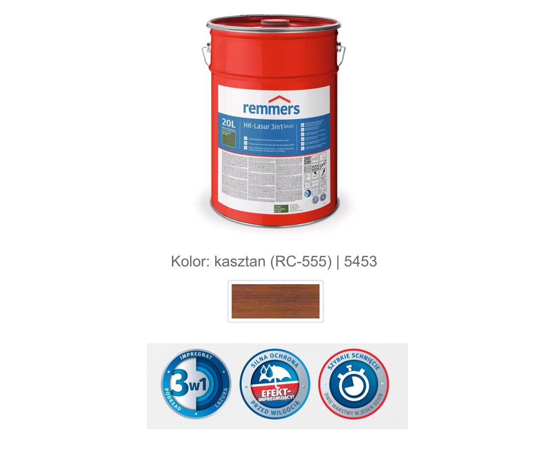 Impregnat lazurujący HK-Lazura 3w1 [plus] 20L- fot-