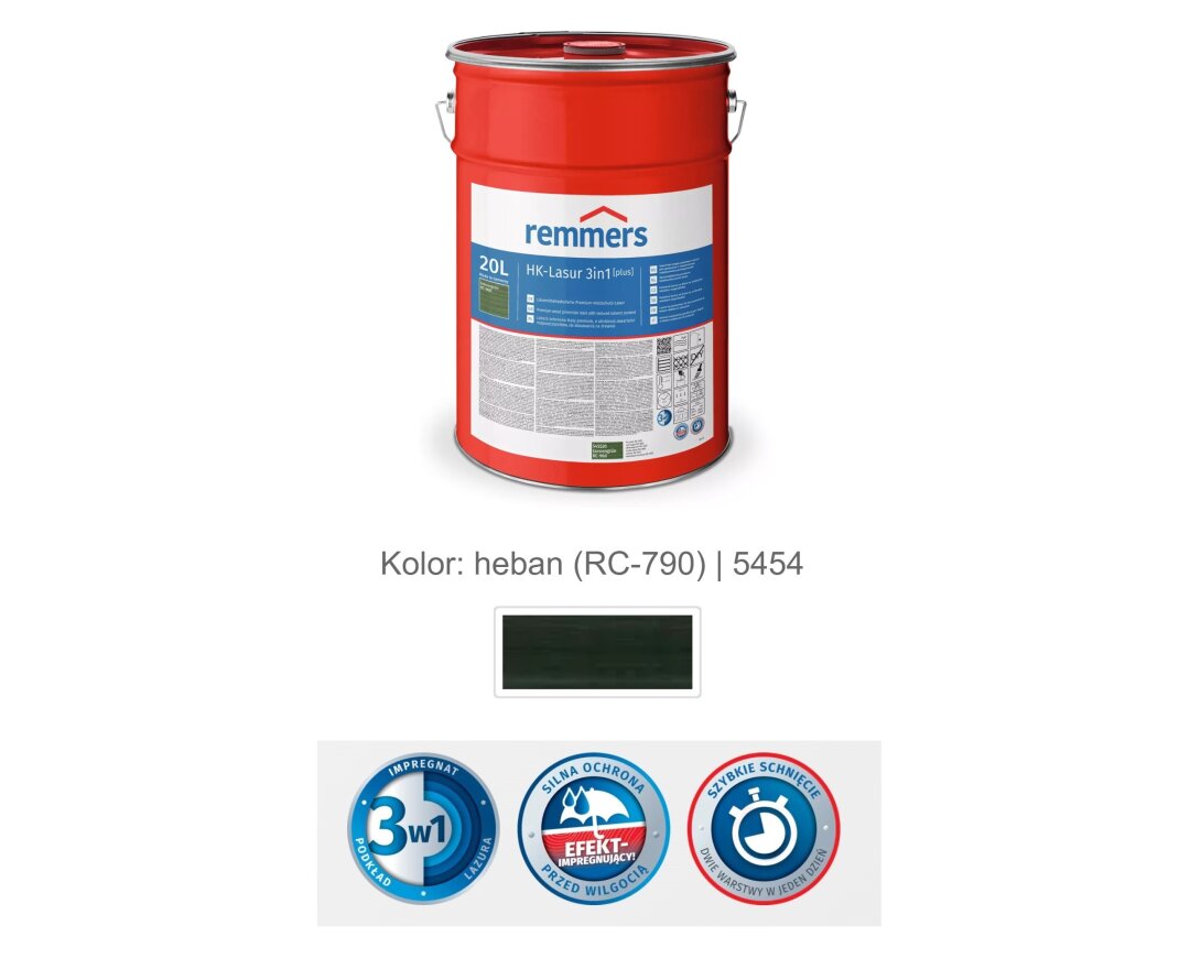 Impregnat lazurujący HK-Lazura 3w1 [plus] 20L- fot-