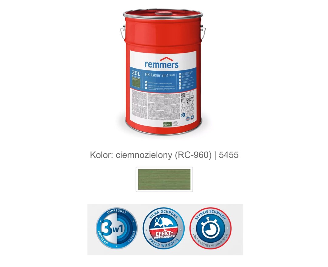 Impregnat lazurujący HK-Lazura 3w1 [plus] 20L- fot-