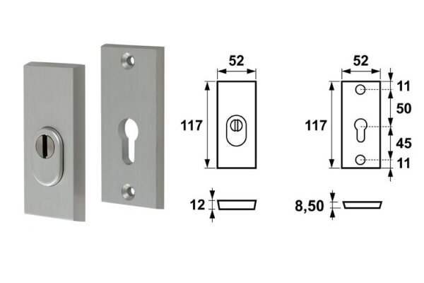 Rozeta drzwiowa PZ Royal AXA Srebrny