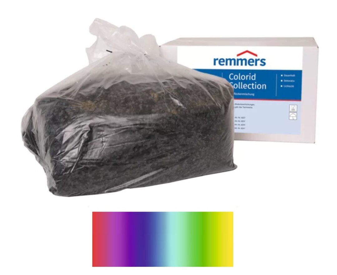 Kolorowe płatki do kontrastowego zasypywania powłok posadzkowych Colorid Collection- fot-