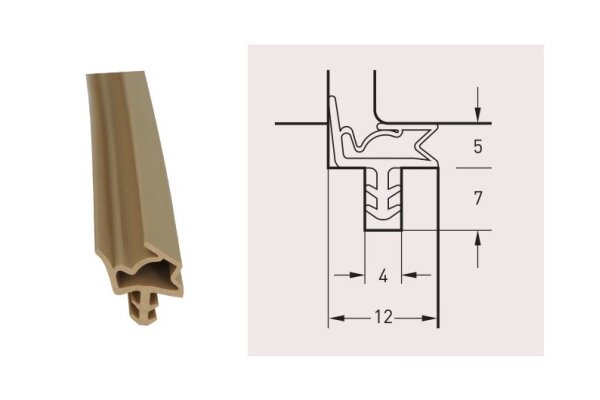 Uszczelka drzwiowa S6612 - 50 m Deventer Beżowy