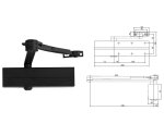 Samozamykacz drzwiowy DC140 z ramieniem z funkcją STOP Assa Abloy Czarny
