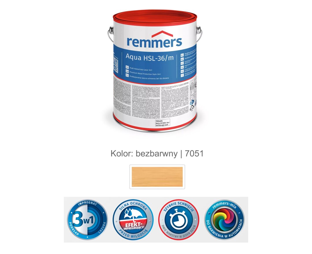 Aqua HSL-36/m-Profi-Holzschutz-Lasur 3in1 5L- fot-