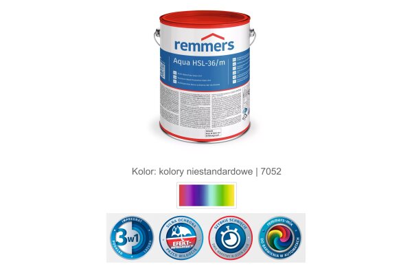 Aqua HSL-36/m-Profi-Holzschutz-Lasur 3in1 5L remmers Kolory niestandardowe