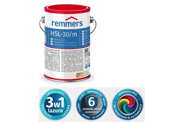 HSL-30/m Profi Holzschutz Lasur 3w1 20L remmers Bezbarwny