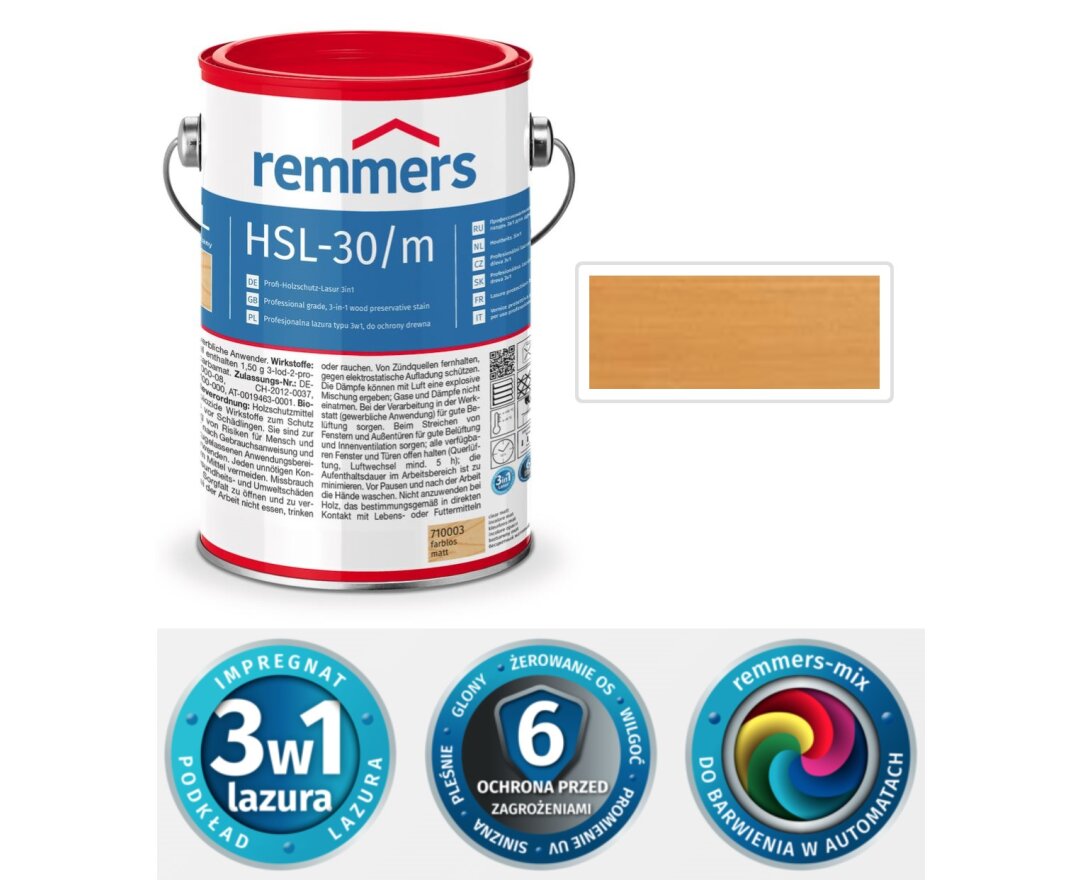 HSL-30/m Profi Holzschutz Lasur 3w1 20L- fot-